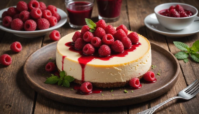 cheesecake coulis framboise